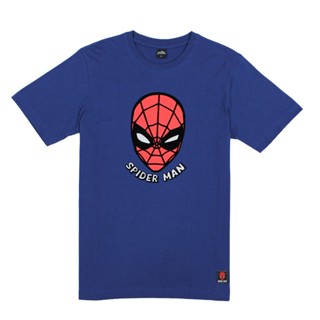 Marvel Men Spider-Man Flock Print T-Shirt - เสื้อมาร์เวลผู้ชายพิมพ์กำมะหยี่ ลายสไปเดอร์แมน  สินค้าลิขสิทธ์แท้100% charac