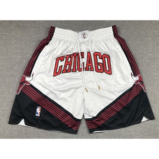 2023 nba Chicago Bulls white pockets basketball shorts