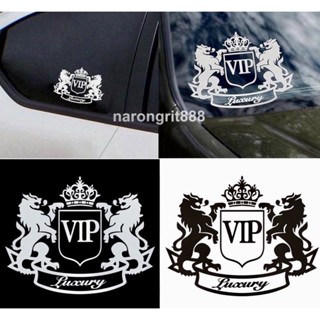 AAA สติ๊กเกอร์ โลโก้ ลาย สิงห์คู่ VIP วีไอพี สำหรับติด ตกแต่ง รถยนต์ รถตู้ รถบัส ขนาด 14 ซม. x 11 ซม.