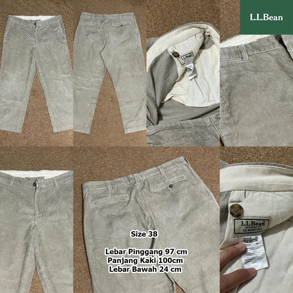 Second LL กางเกงผ้าลูกฟูกผู้ชาย Bean Second Like New Size 38