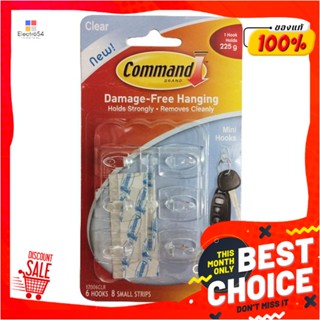 COMMAND แผ่นเทปกาวคอมมานด์ 3M XA006701701COMMAND ADHESIVE TAPE WITH MINI HOOKS 3M XA006701701 CLEAR