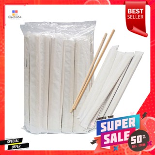 ตะเกียบไม้ไผ่PaperWrap ห่อกระดาษ22ซม.x 100คู่BambooChopsticks PaperWrap cm 22x100pairs