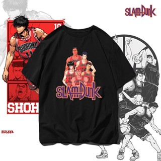 เสื้อยืดแขนสั้น ผ้าฝ้าย ทรงหลวม ระบายอากาศได้ดี พิมพ์ลาย Slam Dunk slamdunk Sakuragi ขนาดใหญ่ สําหรับผู้ชาย_07