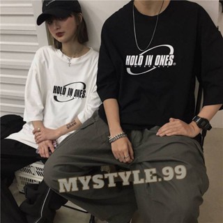  เสื้อยืดสไตล์เกาหลี พิมลายตัวอักษร สำหรับชายเเละหญิง คู่รัก พร้อมส่ง   #HOL03_05