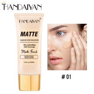 Handaiyan คอนซีลเลอร์ Matte Liquid Foundation ทำความสะอาดยาวนานอย่างเห็นได้ชัด Moisturizing Liquid Foundation 【Doom】