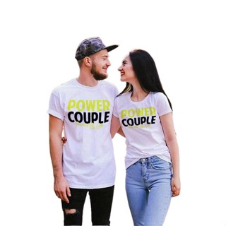 1PC 2020 Valentines &amp;#39;s Day Gift Sweet Couple T Shirt Summer Women POWER COUPLE T Shirts Funny Le_05