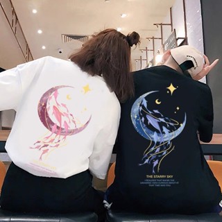 1pcs Korean Fashion T shirt For Women Back Printing Couple Oversize Unisex Tops_02