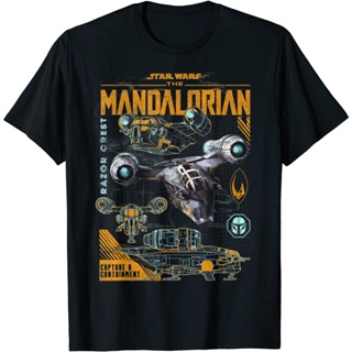 Star Wars The Mandalorian Razor Crest Schematics Printed T-Shirt For Adults_04