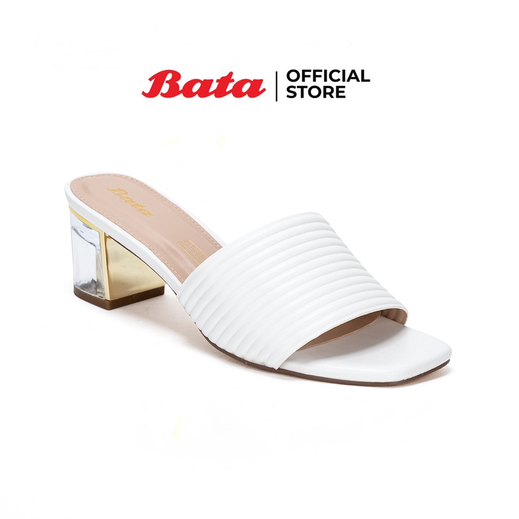 Bata บาจา รองเท้าส้นสูงแบบสวม ดีไซน์หรู รองรับน้ำหนักเท้าได้ดี สวมใส่ง่าย สูง 2 นิ้ว สำหรับผู้หญิง รุ่น Susi สีขาว 7611880