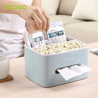 ecoco กล่องใส่ทิชชู่มัลติฟังก์ชั่น กล่องใส่ทิชชู่อเนกประสงค์ กล่องใส่กระดาษทิชชู่ ที่ใส่กระดาษทิชชู่ กล่องเก็บของ
