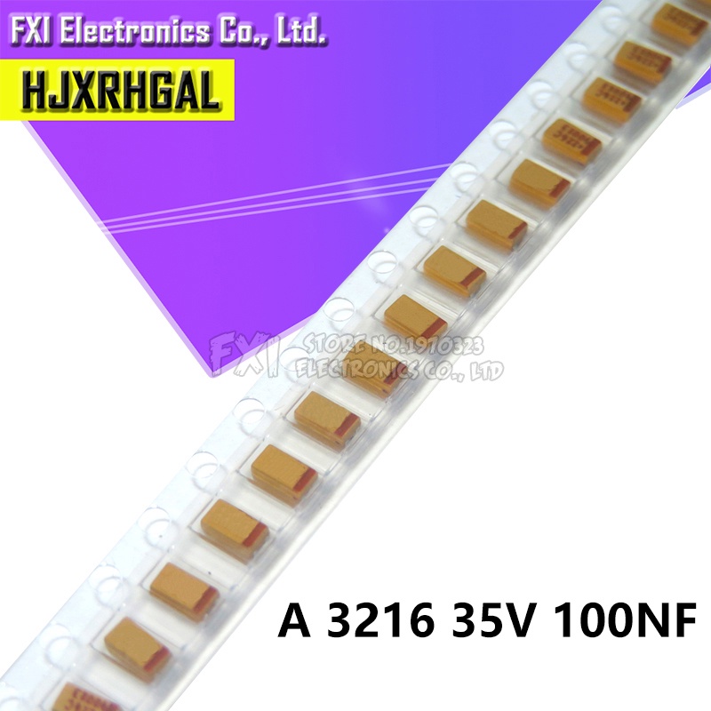 20 ชิ้น 3216 0.1uF 100nF 35V 104V SMD ตัวเก็บประจุแทนทาลัมใหม่