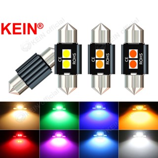 Kein หลอดไฟ Led 2SMD 3030 C5W C10W C3W 28 มม. สีขาวอบอุ่น 8 สี สําหรับตกแต่งภายในรถยนต์