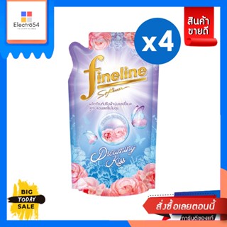 Fineline(ไฟน์ไลน์)​ [4ชิ้น][ขายดี]Fineline ไฟน์ไลน์ปรับผ้านุ่มแฮปปี้เนส สูตรหอมสดชื่นไม่ฉุน กลิ่น Dreaming Kiss 500 มล.