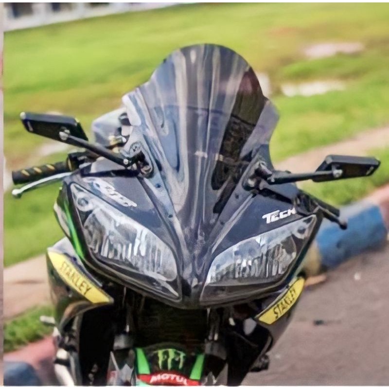 กระจกบังลม R15 V2 Jenong รุ่นริบบิ้นใสและสีดําทึบ - Visor Winsil Motor