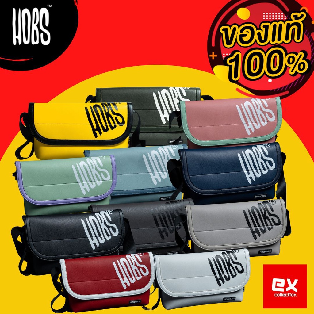 (ส่งฟรี)กระเป๋าสะพายข้าง HOBS รุ่น NEW 12MONKEY หนังPU กันน้ำ 10สี ปิด