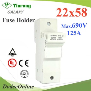 .กล่องฟิวส์ DC ขนาด 22x58mm สำหรับแบตเตอรี่ Max. 690V 125A (ไม่รวมลูกฟิวส์) รุ่น Fuse-Holder-22x58 DD