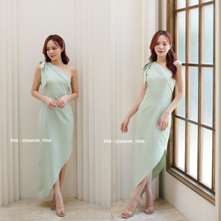 Stacey one-shoulder dress : สีเขียวมิ้นท์ [Made by Pastel Time]