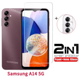 2 in 1 ฟิล์มกระจกนิรภัยกันรอยหน้าจอ และเลนส์กล้อง 2023 สําหรับ SamsungA14 5G Flim Sasmung Galaxy A14 A34 A54 14A A 14 34 54 5G 4G 5G