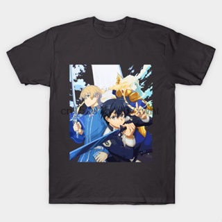 เสื้อยืด ผ้าฝ้าย พิมพ์ลาย Sword Art Online Alicization สําหรับผู้ชาย_05