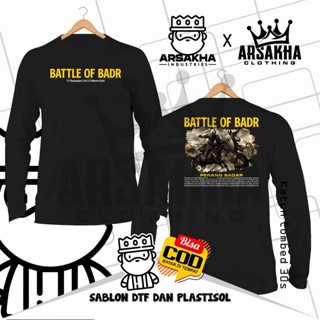 เสื้อยืดแขนยาว ผ้าฝ้าย พิมพ์ลาย Battle Of Badr War Badar Islamic DaWah v2 Distro Combed 30S สําหรับผู้ชาย