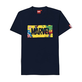 MARVEL BLOCK Men T Shirt Tops VIM21772U (Navy)_01