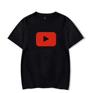 Youtube เสื้อยืดแขนสั้น ผ้าฝ้าย ทรงหลวม ขนาดใหญ่ สําหรับผู้ชาย และผู้หญิง ไซซ์ 4XL 1465C