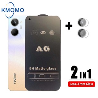 ฟิล์มด้าน AG ฟิล์มเล่นเกมส์ Realme 10 Pro + 9 Plus 4G 9i 8 5G 7 7i 6 6i 5 5i 5s ฟิล์มกระจกแบบด้าน เต็ม ฟิล์มเต็มจอ ฟิล์มเลนส์กล้องสำหรับ