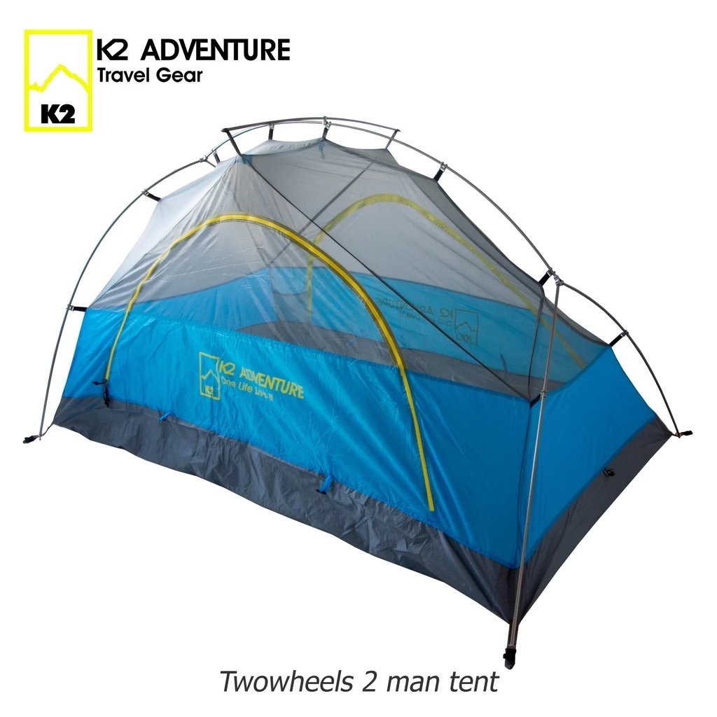 เต็นท์ K2 ADVENTURE รุ่น Twowheels สีฟ้า เต็นท์นอน 2 คน น้ำหนักเบา พับเก็บเล็ก กันฝนกันลม เสาอลู thumbnail 3