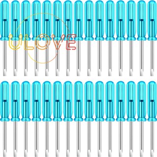 ไขควงขนาดเล็ก 2.0 มม. 100 ชิ้น พร้อมที่จับสีฟ้า ไขควงไมโคร สําหรับนาฬิกา โทรศัพท์มือถือ กล้อง HDD เครื่องมือซ่อมแล็ปท็อป (ช่อง)