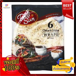 SunChia 9เดลีซันแผ่นแป้งเมล็ดเจียและแฟลกซ์นิ้ว 360กรัมDeliSun Chia&amp; Tortillas Flax9"360g