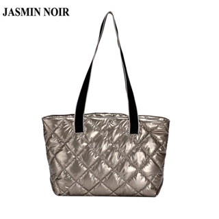 Jasmin NOIR กระเป๋าสะพายไหล่ กระเป๋าถือ ลายสก๊อต ขนาดใหญ่ สําหรับสตรี