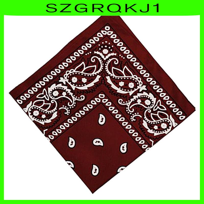 [szgrqkj1] ผ้าเช็ดหน้า ผ้าพันคอ ผ้าฝ้าย สีแดง สไตล์คาวบอย
