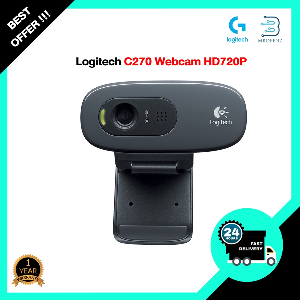 กล้องเว็บแคม Logitech C270 Webcam ความชัดระดับHD 720P ของแท้มีการรับประกัน