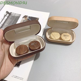 Desmondri กล่องเก็บคอนแทคเลนส์ เส้นผ่าศูนย์กลางขนาดใหญ่ ป้องกันการรั่วไหล พร้อมกระจก สําหรับผู้หญิง