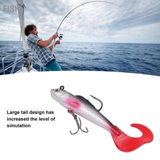 Fishi 4Pcs Bass Fishing Lure Soft Swimbait เหยื่อตกปลา Grub Worm Tail 2 ตะขอสำหรับน้ำจืดน้ำเค็ม