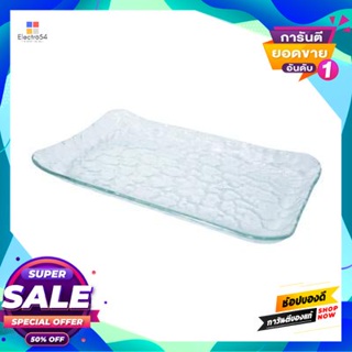 Glass ถาดเสิร์ฟแก้ว ทรงเหลี่ยม Kassa Home รุ่น 6500A สีใสsquare Glass Serving Tray  Home Model 6500A Clear