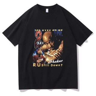 เสื้อยืดแขนสั้น เสื้อยืด พิมพ์ลาย Awesome Rap Tupac 2pac Shakur สไตล์วินเทจ ฮิปฮอป แฟชั่น สําหรับผู้ชาย และผู้หญิง