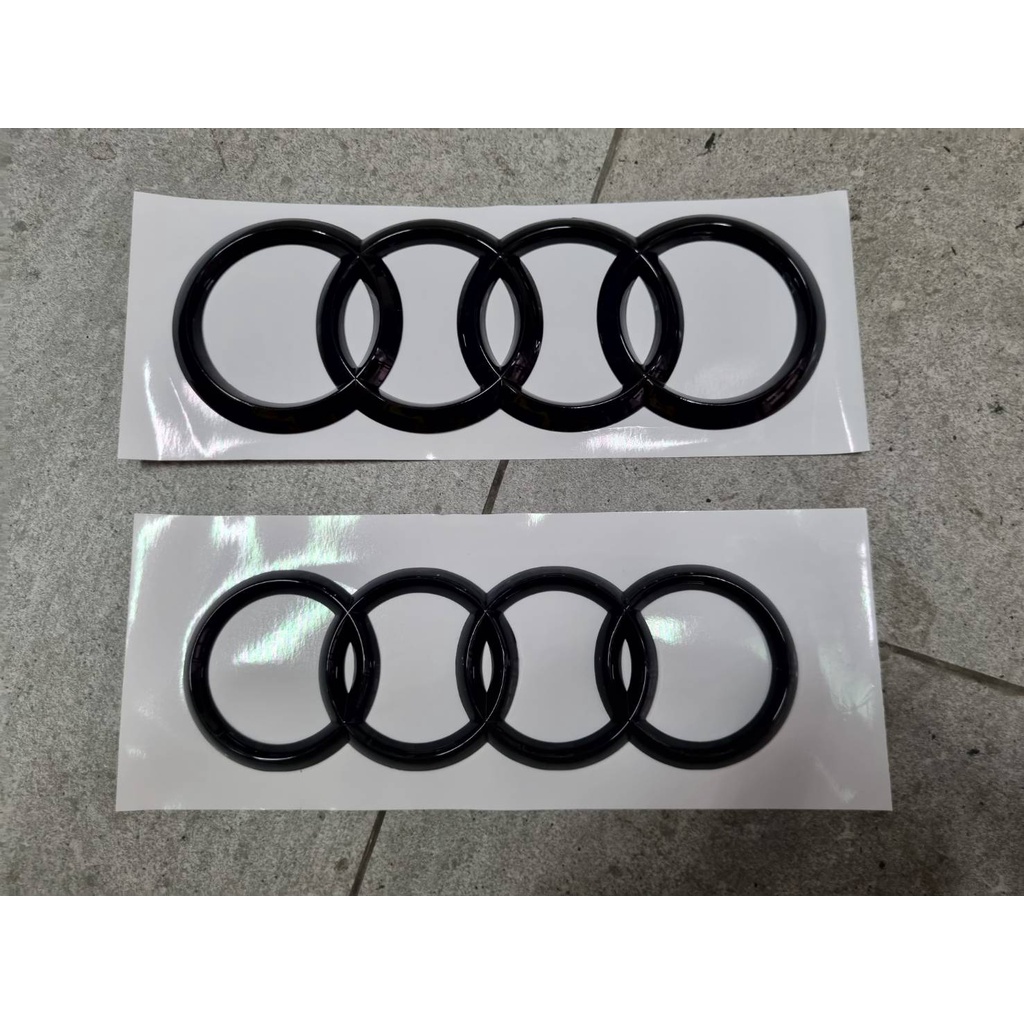 วัดก่อนสั่งซื้อ ราคาต่อ 1 ชิ้น โลโกออดี้ สีดำเงา AUDI black color logo emblem A3/A4/A5/A6/A7/TT/Q3/Q