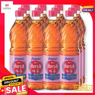 12ขวดTiparos ขวดเพ็ททิพรสน้ำปลาแท้ฉลากสีชมพู 700มล.x 12ขวดTiparos Sauce FishPink700ml