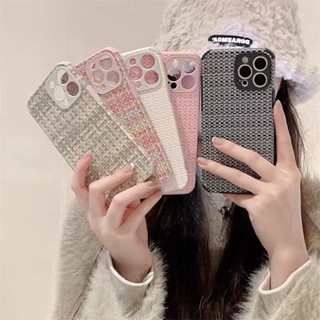 เคสโทรศัพท์มือถือแบบนิ่ม กันกระแทก กันรอยเลนส์ ลายตาราง เรียบง่าย สําหรับ iPhone 14 Pro Max 13 12 11 X XS Max XR 7 8 Plus