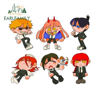 Earlfamily สติกเกอร์ ลายอนิเมะ Makima Power Mitaka Asa Cute Girl กันน้ํา สําหรับติดตกแต่งรถยนต์ 13 ซม. x 11.1 ซม.