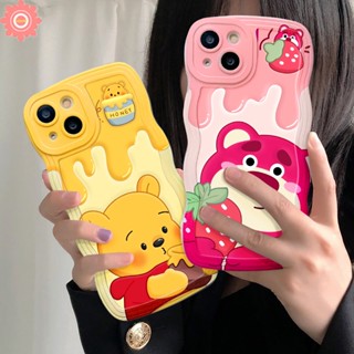 เคสโทรศัพท์มือถือแบบนิ่ม Tpu ลายการ์ตูนหมีพูห์ สตรอเบอร์รี่ สําหรับ OPPO A96 A95 A5 A9 A74 A52 A5s A7 A12 A54 A15 A17 A57 A77 A17K A16 A55 A3s A77s A16s A76 A1k A53 A16K Reno 8Z 7 8 7Z 6 เคส