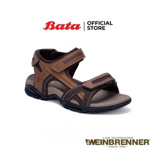 Bata บาจา ยี่ห้อ Weinbrenner รองเท้าลำลองแบบรัดส้น รองเท้าแตะรัดส้น รองเท้ารัดส้น สำหรับผู้ชาย รุ่น Terra สีน้ำตาล 8514056