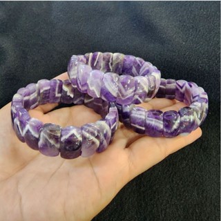 สร้อยข้อมือหินเชฟรอนอเมธิสต์ กำไลหินอเมทิสต์ อเมทิสต์(chevron Amethyst)ราคาเส้นละ 500