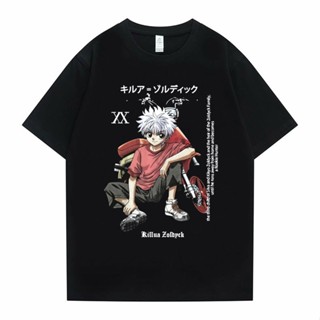 Vintage Shirt Male Anime Cartoon Hunter X Tshirt Killua Zoldyck Harajukum Manga T-Shirt O Collar Men Fashion_02