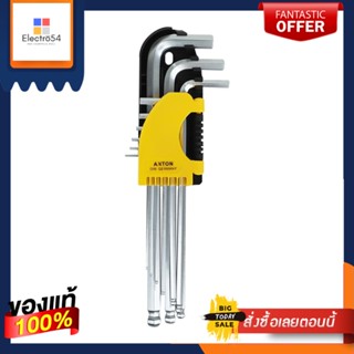 BALL ประแจหกเหลี่ยมหัวบอล ANTON ชุด 9 ชิ้นBALL END HEX KEY SET ANTON 9PCS