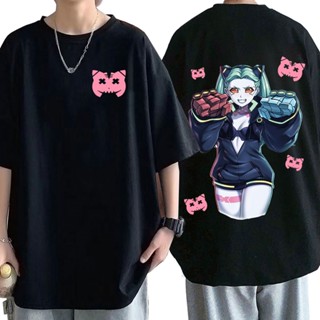 【พร้อมส่ง】เสื้อยืดแขนสั้นลําลอง พิมพ์ลายกราฟฟิคอนิเมะ Cyberpunk Edgerunners Rebecca สไตล์ฮาราจูกุ สตรีท สําหรับผู้ช_12