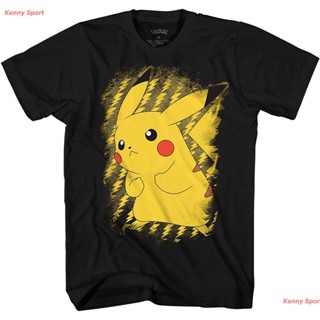  ​พร้อมส่ง​  ผ้าฝ้าย 100%ปิกาจู ผู้ใหญ่ Unisex Pokemon Mens Pokémon Pikachu Electric Static Power T-Shirt เสื้อยืด_07