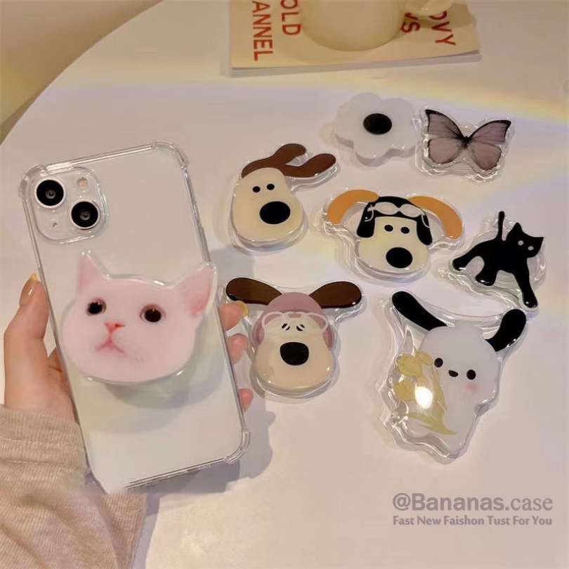 Cartoon Cute Lazy Phone Stand Holder Glossy Airbag Foldable Socket Holder Extendable Grip Phone Ring - รูปที่ 3