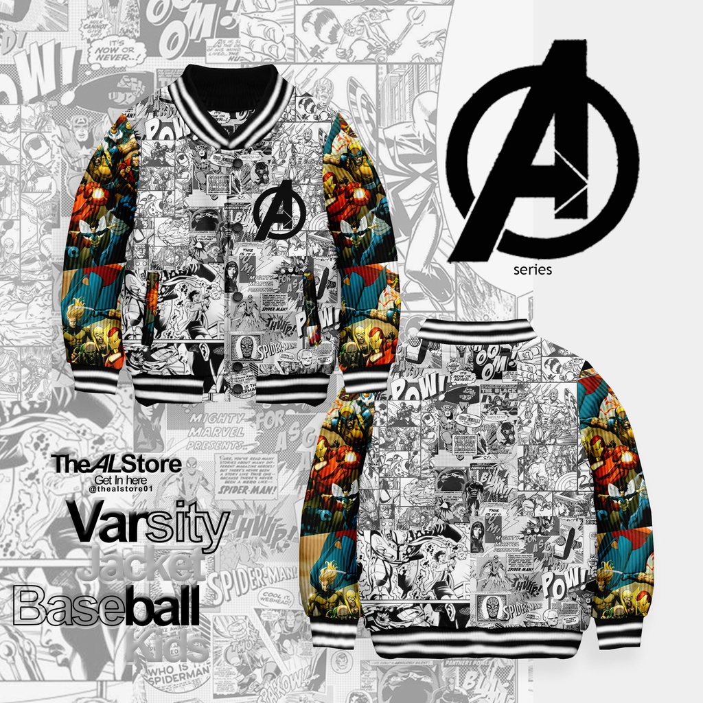 เสื้อแจ็คเก็ต varsity สําหรับเด็ก / AVENGER COMIC